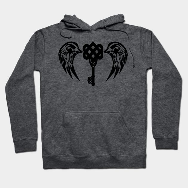 Wings Heart knot Key Hoodie by DepicSpirit